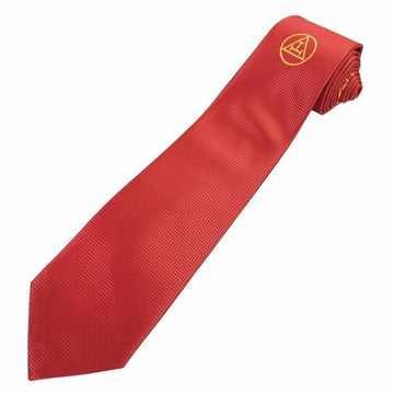 Masonic Royal Arch Red Silk Tie with embroided Logo RA Regalia